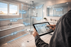 Badezimmerrenovierung mit digitalen Maßen