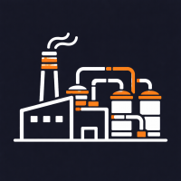 Industriefabrik mit Speicherbehältern