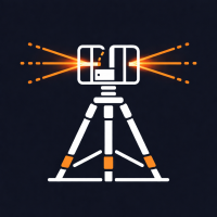 Laser-Scanner mit orangen Strahlen