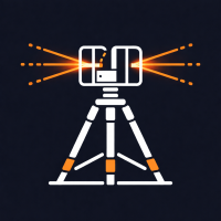 Laser-Scanner mit orangen Strahlen
