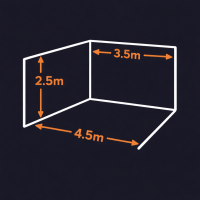 Leeres Raumdiagramm mit Maßangaben